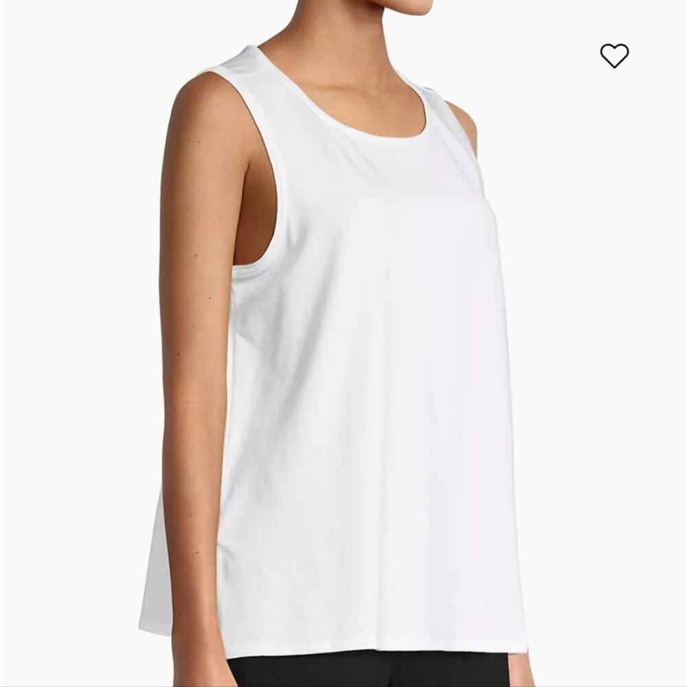 NWT Eileen Fisher White Tencel Stretch Sleeveless Tank Top Layering Shell Medium - Picture 4 of 13
